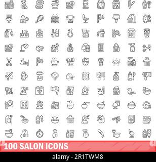 ensemble de 100 icônes de salon. Illustration de 100 icônes de salon ensemble de vecteur isolé sur fond blanc Illustration de Vecteur