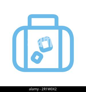 Icône de vecteur ligne épaisse de valise de voyage. Illustration linéaire des bagages isolée sur fond blanc Illustration de Vecteur