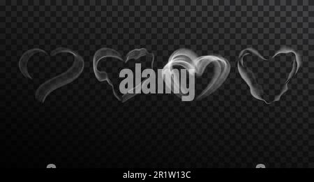 Ensemble de fumée en forme de coeur. Illustration vectorielle. Illustration de Vecteur