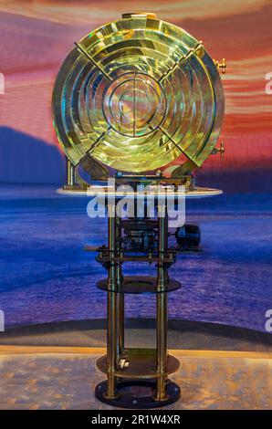 Angels Gate Lighthouse Lens, Los Angeles Maritime Museum, San Pedro, Californie du Sud, États-Unis Banque D'Images