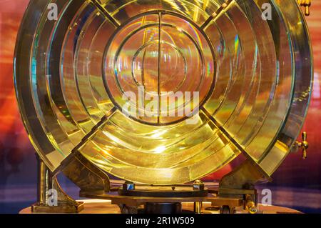 Angels Gate Lighthouse Lens, Los Angeles Maritime Museum, San Pedro, Californie du Sud, États-Unis Banque D'Images