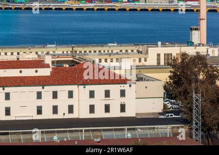 Prison de terminal Island, Port de Los Angeles, San Pedro, Californie du Sud, États-Unis Banque D'Images