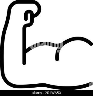 Vecteur de contour d'icône de muscle. Musclé du bras. Corps fort Illustration de Vecteur