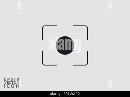 Icône de vecteur de mise au point de l'objectif de la caméra isolée sur fond blanc Illustration de Vecteur