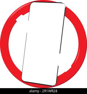 Panneau d'avertissement pas de téléphone cellulaire, appels non autorisés. Illustration de Vecteur