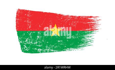 Grunge Brush Stroke avec le drapeau du Burkina faso Banque D'Images