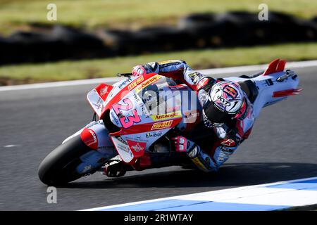 Phillip Island, Australie, 15 octobre 2022. ENEA Bastianini d'Italie sur le Gresini Racing Ducati pendant la troisième pratique libre au MotoGP australien 2022 au circuit de Phillip Island sur 15 octobre 2022 à Phillip Island, en Australie. Crédit : Steven Markham/Speed Media/Alay Live News Banque D'Images