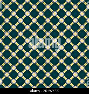 Motif géométrique sans couture répétition de motif treillis motif d'art numérique jaune et vert. Fond d'écran abstrait. Banque D'Images