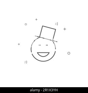 Homme en haut chapeau, magicien simple vecteur ligne icône. Symbole, pictogramme, panneau isolé sur fond blanc. Contour modifiable. Régler l'épaisseur de ligne. Illustration de Vecteur