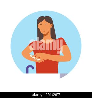 Se laver les mains, femme se laver les mains avec du savon sous le robinet Illustration de Vecteur