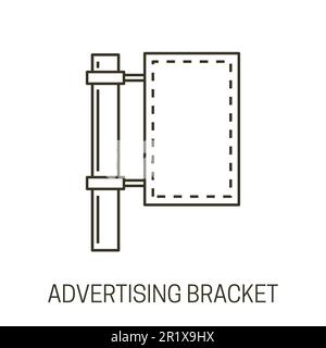 Bannière sur pilier, support publicitaire icône de contour isolée Illustration de Vecteur