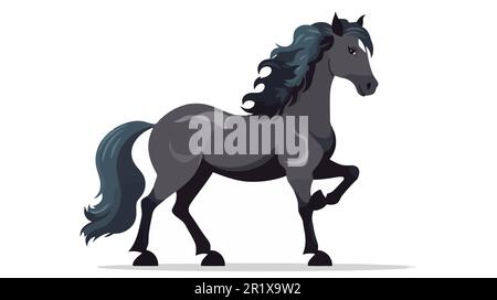 Illustration noire du vecteur cheval isolée sur fond blanc. Illustration de Vecteur