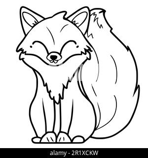 Cute Fox coloriage pages pour enfants Illustration de Vecteur