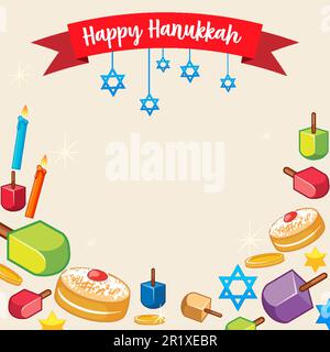 Illustration du modèle d'affiche Happy Hanukkah Illustration de Vecteur