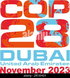 CdP 28 Émirats arabes Unis - novembre 2023 - Sommet international des Nations Unies sur le climat Illustration de Vecteur