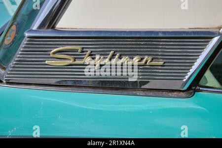 Ford Fairlane 1950s 500 détail Galaxie Skyliner Banque D'Images