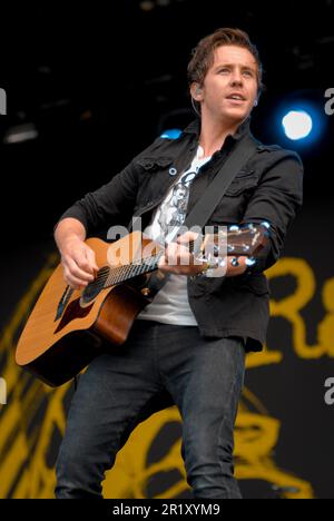 Danny Jones - McFly, V2009, Hylands Park, Chelmsford, Essex, Royaume-Uni - 22 août 2009 Banque D'Images