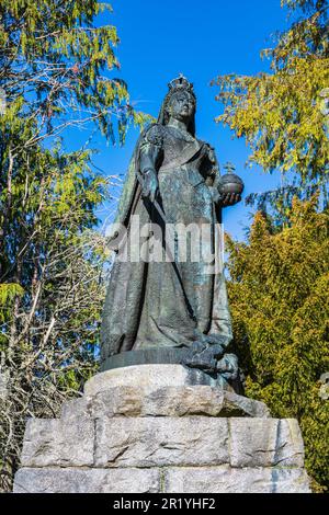 Statue de la reine Victoria sur le domaine Balmoral sur Royal Deeside à Aberdeenshire, Écosse, Royaume-Uni Banque D'Images