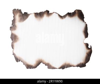 Feuille de papier pour ordinateur portable avec bordures sombres gravées sur fond blanc, vue de dessus. Espace pour le texte Banque D'Images