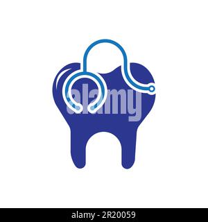 Logo stéthoscope dentaire, logo clinique dentaire Dent résumé Doig Illustration de Vecteur