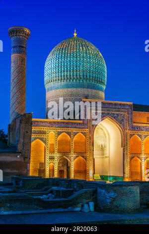 Gur-e-Amir ou Guri Amir (tombe du roi), mausolée du conquérant asiatique Timur à Samarkand, Ouzbékistan Banque D'Images