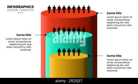 Modèle d'infographie avec 3 options ou étapes. Concept de hiérarchie. Peut être utilisé pour la mise en page de flux de travail, le diagramme, la bannière, la conception Web. Illustration vectorielle Illustration de Vecteur