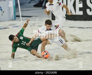 États-Unis vs Mexique Beach Soccer Championship à Nassau aux Bahamas Banque D'Images