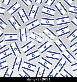 Modèle avec drapeaux d'Israël. Jour de fond d'Israël. Illustration lumineuse avec drapeaux. Motif sans couture avec drapeaux d'Israël. Illustration de Vecteur