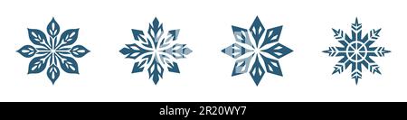 Ensemble de flocons de neige vectoriels. Illustration vectorielle sur fond blanc. Illustration de Vecteur