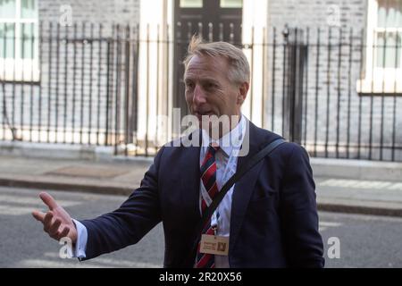 Londres, Angleterre, Royaume-Uni. 16th mai 2023. Le directeur général du trading de Tregothnan JONATHON JONES est vu à l'extérieur du 10 Downing Street après avoir assisté au Sommet de Farm to Fork au Royaume-Uni, réunissant des représentants de l'industrie alimentaire et agricole. (Credit image: © Tayfun Salci/ZUMA Press Wire) USAGE ÉDITORIAL SEULEMENT! Non destiné À un usage commercial ! Banque D'Images