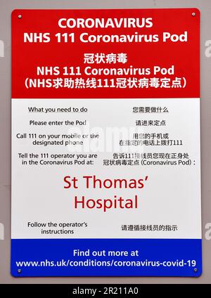 Un groupe de coronavirus a été créé à l'hôpital St Thomas de Londres en raison de l'inquiétude croissante suscitée par l'épidémie de coronavirus COVID-19. Lundi 09/03/2020 Banque D'Images