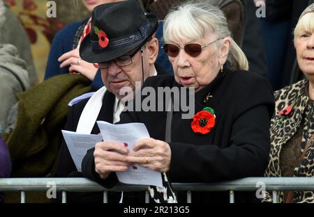 Cérémonie du jour du souvenir au Cenotaph de Southend à l'occasion de la parade de Clifftown, Southend-on-Sea, Essex, Angleterre, pendant la pandémie du coronavirus Covid-19. Novembre 2021. Banque D'Images