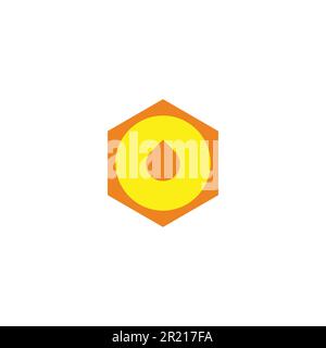 Symbole miel, cercle hexagonal symbole géométrique simple logo vecteur Illustration de Vecteur