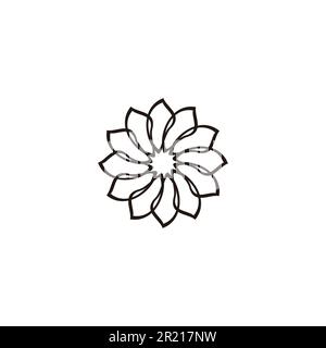 Fleur, ligne géométrique symbole simple logo vecteur Illustration de Vecteur