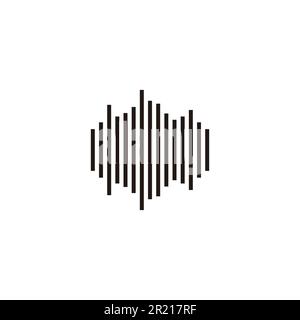 Onde sonore, lignes, effet symbole géométrique simple logo vecteur Illustration de Vecteur
