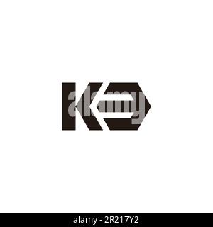 Lettre K numéro 3 symbole géométrique hexagonal logo simple vecteur Illustration de Vecteur