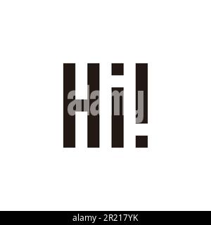 Lettre, 'Hi!', symbole géométrique carré, simple logo vector Illustration de Vecteur