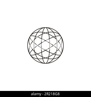 Atome, élément, lignes, cercle symbole géométrique simple logo vecteur Illustration de Vecteur