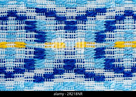 Texture of linen fabric with a pattern. Pattern on textiles Banque D'Images