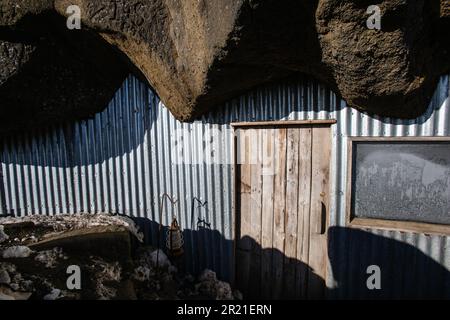 Laugarvatnshellar, Islande, maison dans le rocher Banque D'Images