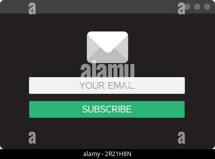 Modèle Web et éléments pour le site forme de courriel s'abonner, bulletin d'information sur ordinateur. E-mail Abonnez le modèle de conception Web de Form UI UX Illustration de Vecteur