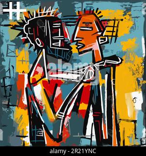 Urbain, vecteur d'art de rue d'un couple abstrait Illustration de Vecteur