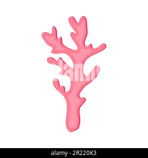 Corail rose. Branche isolée de corail sur fond blanc. Illustration vectorielle Illustration de Vecteur