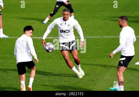 Manuel Akanji de Manchester City lors d'une session d'entraînement à la City football Academy de Manchester. Date de la photo: Mardi 16 mai 2023. Banque D'Images