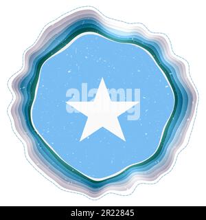 Drapeau de Somalie dans le cadre. Badge du pays. Signe circulaire superposé autour du drapeau de la Somalie. Illustration vectorielle impressionnante. Illustration de Vecteur