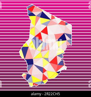 Illustration vectorielle Tchad. Design Tchad sur fond de rayures dégradées. Technologie, internet, réseau, concept de télécommunication. Illustration de Vecteur