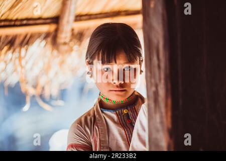 Portrait de la belle agricultrice birmane asiatique au Myanmar novembre 22 2019 Banque D'Images