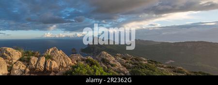 Vue panoramique sur les montagnes à l'est de Majorque, en Espagne Banque D'Images
