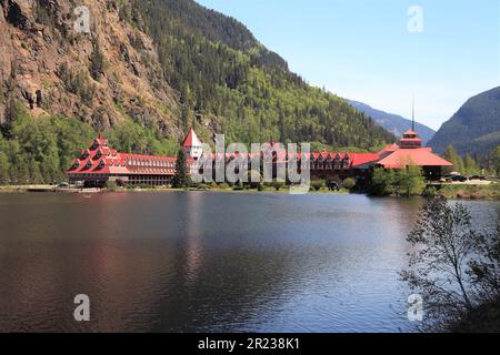 Three Valley Gap (Colombie-Britannique) est un hôtel et un lieu touristique situé sur l'autoroute 1 à l'ouest de Revelstoke, en Colombie-Britannique Banque D'Images