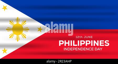 12th juin Philippines jour de l'indépendance illustration de bannière horizontale Illustration de Vecteur